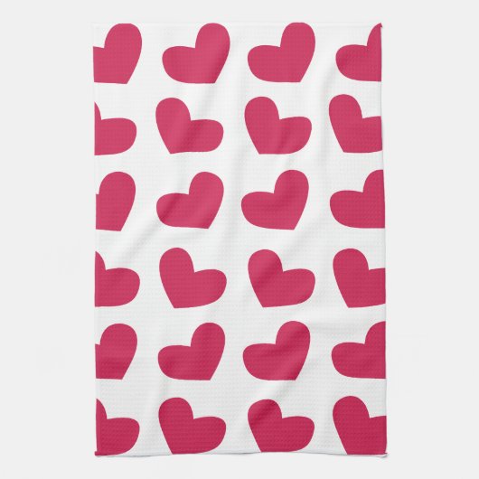 Love Pink Love Heart Theedoek (Verticaal)