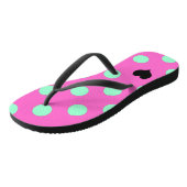 Love Pink & Mint Polka Dot Vrijgezellenfeest Party Teenslippers (Schuin)