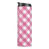 Love Pink Plaid Thermosbeker (Geroteerd rechts)