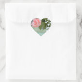 Love Pink Rose Foto Hart Sticker (Tas)