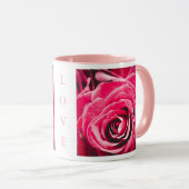 Love Pink Roses 11oz Two-Tone Mug Pink Mok (Voorkant rechts)