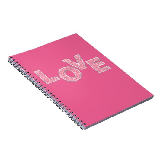 Love Pink Silver Glitter Notitieboek (Rechterzijde)