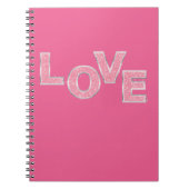 Love Pink Silver Glitter Notitieboek (Voorkant)