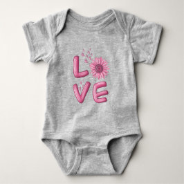Love Pink Sunflower Baby Bodysuit