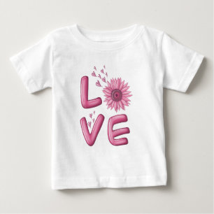 Love Pink Sunflower Baby T-Shirt