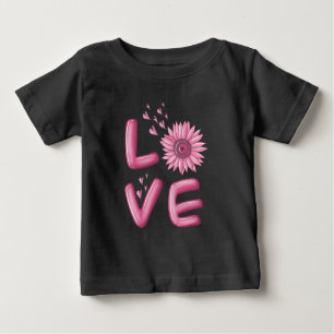 Love Pink Sunflower Baby T-Shirt