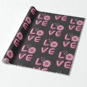 Love Pink Sunflower Cadeaupapier (Uitgerold)
