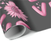 Love Pink Sunflower Cadeaupapier (Rol Hoek)