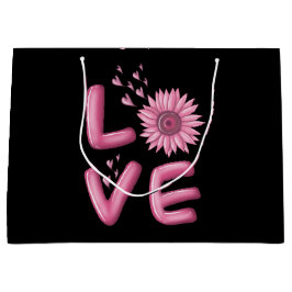 Love Pink Sunflower Groot Cadeauzakje