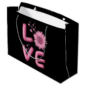 Love Pink Sunflower Groot Cadeauzakje (Achterkant Gekanteld)