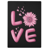 Love Pink Sunflower Klembord (Achterkant)
