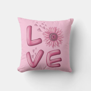Love Pink Sunflower Kussen