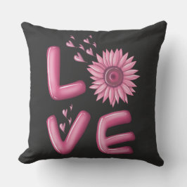Love Pink Sunflower Kussen