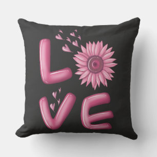 Love Pink Sunflower Kussen