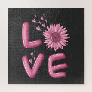 Love Pink Sunflower Legpuzzel