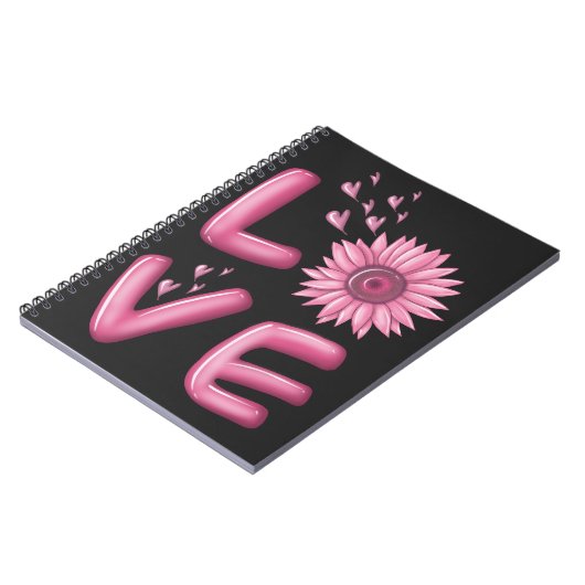 Love Pink Sunflower Notitieboek (Linkerzijde)