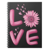 Love Pink Sunflower Notitieboek (Voorkant)