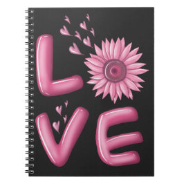 Love Pink Sunflower Notitieboek