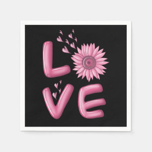 Love Pink Sunflower Servet