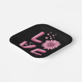 Love Pink Sunflower Square Papieren Bordje (Gebogen)