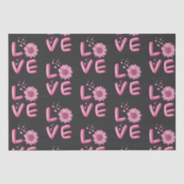 Love Pink Sunflower Tissuepapier
