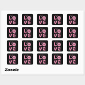 Love Pink Sunflower Vierkante Sticker (Vel)