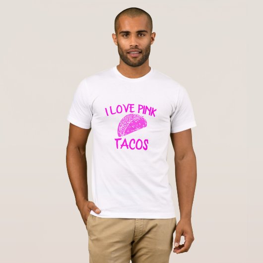 Love Pink Tacos Tshirt, Grappig Weekend Taco dinsd T-shirt (Voorkant volledig)