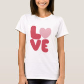 LOVE Pink Typografie T-shirt (Voorkant)