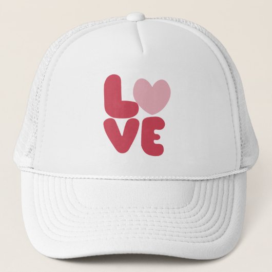 LOVE Pink Typografie Trucker Pet (Voorkant)
