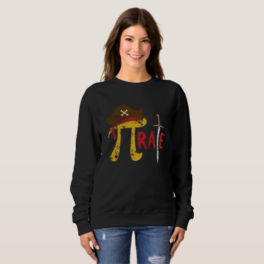 Love Pirate Pi Math Holiday Mathematics Pi Day Trui (Voorkant volledig)