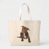 Love Pit Bull Puppy Dog Canvas Totebag Grote Tote Bag (Voorkant)