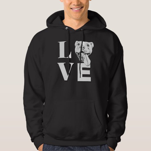 Love Pit Bulls Designer Pitbull L O V E Hoodie (Voorkant)