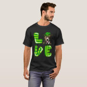 Love Pitbull Lucky Clover Shamrock St Patrick's Da T-shirt (Voorkant volledig)