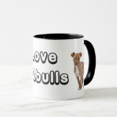 Love Pitbull Puppy Dog Coffee Cup Mok (Voorkant rechts)