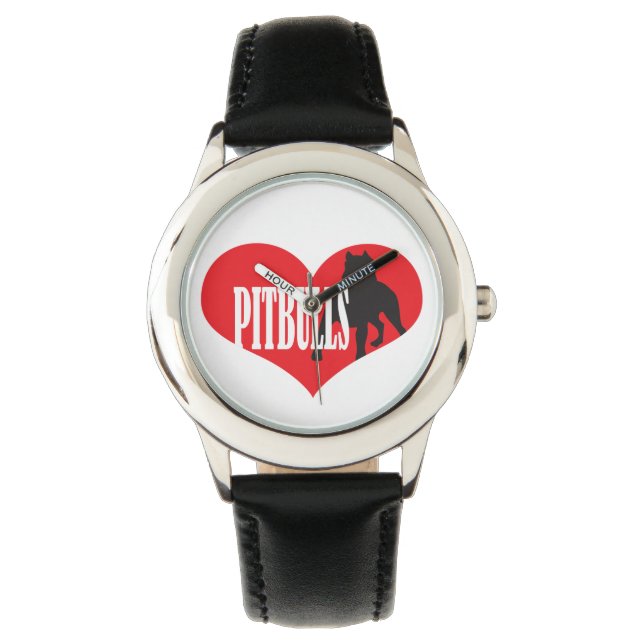 Love Pitbulls Horloge (Voorkant)
