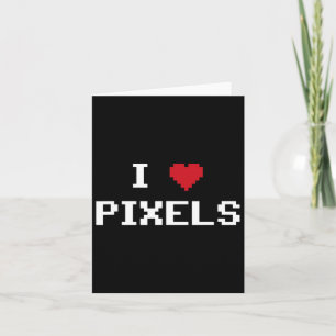 Love Pixels C64 Fans Heart Gaming Shirt Funny Vide Kaart