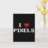 Love Pixels C64 Fans Heart Gaming Shirt Funny Vide Kaart (Gele Bloem)