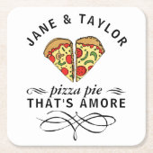 Love Pizza Add Names Kartonnen Onderzetters (Voorkant)