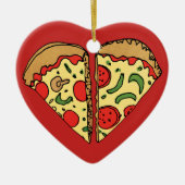 Love Pizza Add Names Keramisch Ornament (Voorkant)