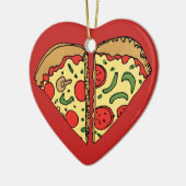 Love Pizza Add Names Keramisch Ornament (Links)