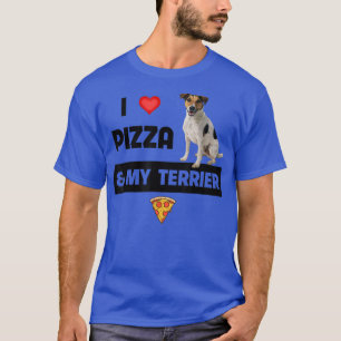 Love Pizza And My Jack Russell Terrier Dog Peppe T-shirt