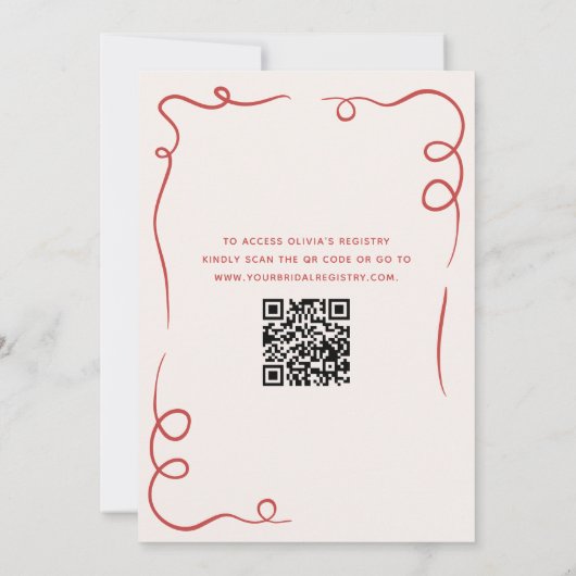 Love & Pizza Italiaans Hand getekend rood Vrijgeze Kaart (Achterkant)