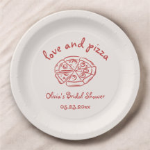 Love & Pizza Italiaanse Handgetekende Rode Bruilof