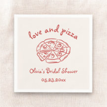 Love & Pizza Italiaanse Handgetekende Rode Bruilof