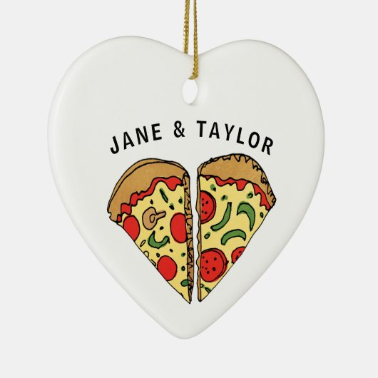 Love Pizza Personalized Keramisch Ornament (Rechts)