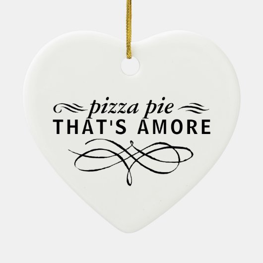 Love Pizza Personalized Keramisch Ornament (Achterkant)