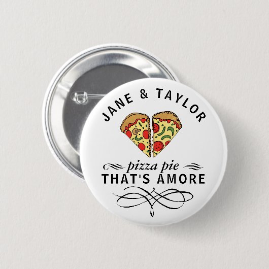 Love Pizza Personalized Ronde Button 5,7 Cm (Voorkant /achterkant)