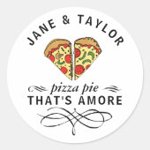 Love Pizza Personalized Ronde Sticker (Voorkant)