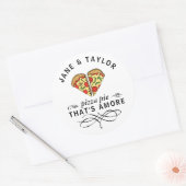 Love Pizza Personalized Ronde Sticker (Envelop)