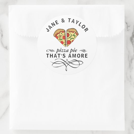 Love Pizza Personalized Ronde Sticker (Tas)